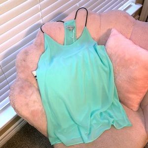 NEW with tags naked zebra light blue shear top